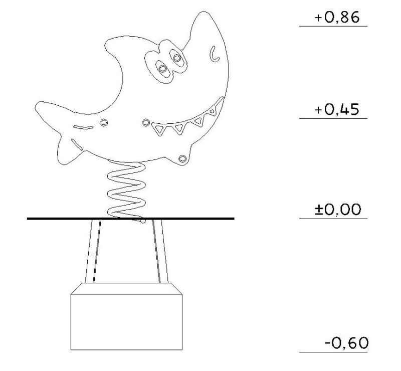🦈 Jeu sur ressort requin 1 place HDPE | Aire de jeux EN 1176