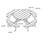 TABLE DE PIQUE-NIQUE RONDE, TABLE DE PIQUE NIQUE POUR ESPACE PUBLIC, TABLE DE PIQUE NIQUE RONDE