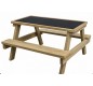 Table tableau à craie avec 2 bancs pour enfants, Table pique nique pour enfants
