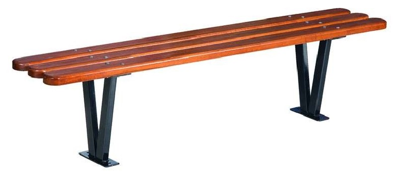Banquette bois exotique pour parc public