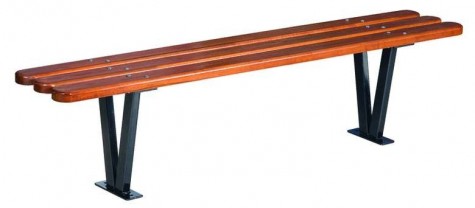 Banquette bois exotique pour parc public