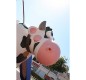 Structure de jeux "la vache avec toboggan et filet à grimper"