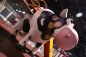 Structure de jeux "la vache avec toboggan et filet à grimper"