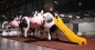 Structure de jeux "la vache avec toboggan et filet à grimper"