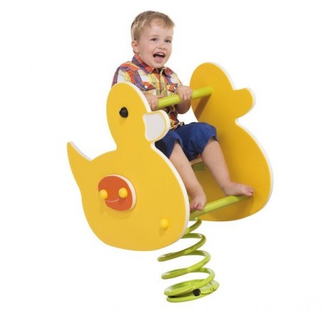 Canard jeu sur ressort 2 figurines