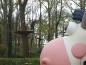 Structure de jeux "la vache avec toboggan et filet à grimper"