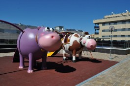 Structure de jeux "l'hippopotame et le toboggan avec mât de pompier"