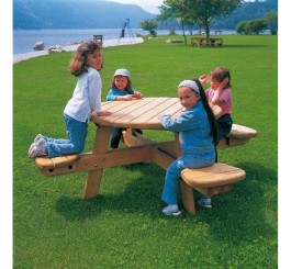 Table pique nique ronde 4 places