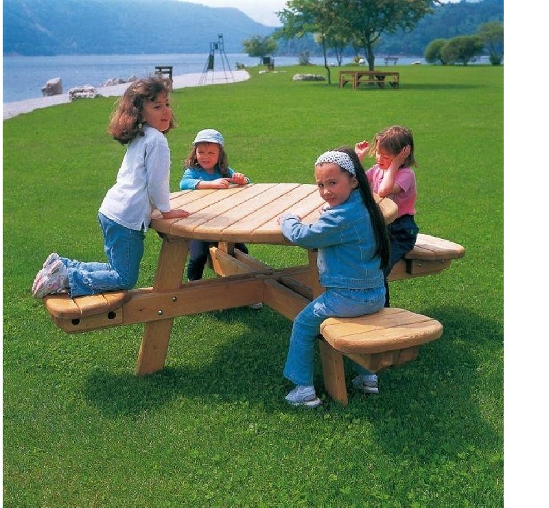 Table pique nique ronde 4 places